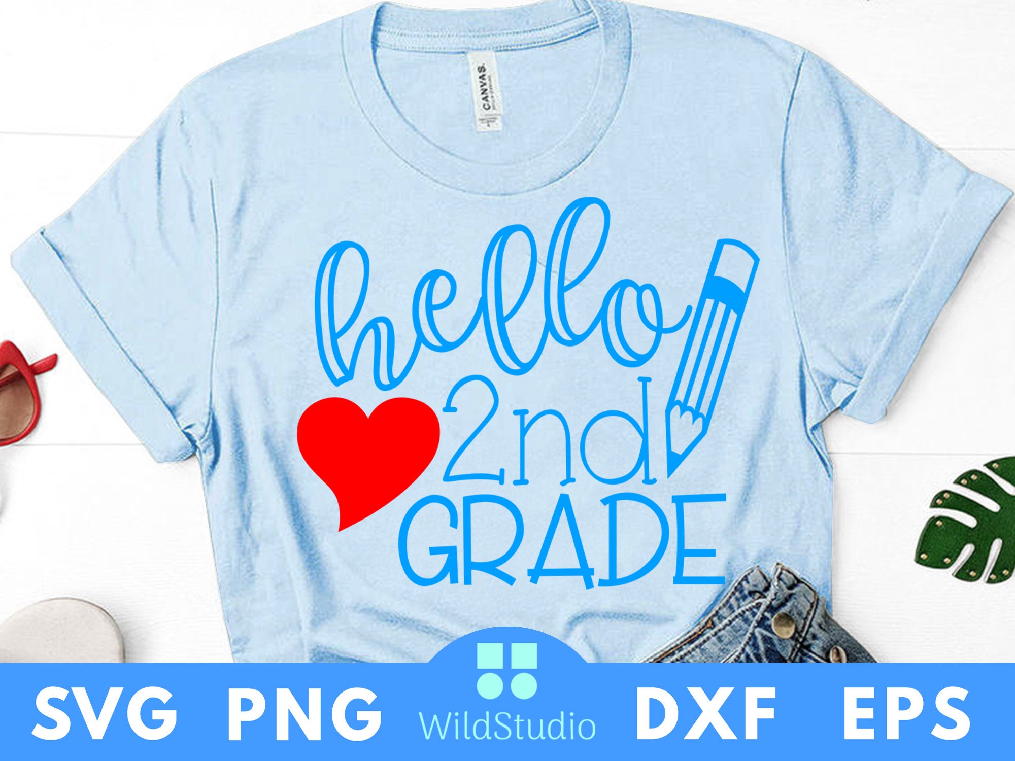Hello Second Grade SVG Back to School 2nd Grade SVG - Etsy