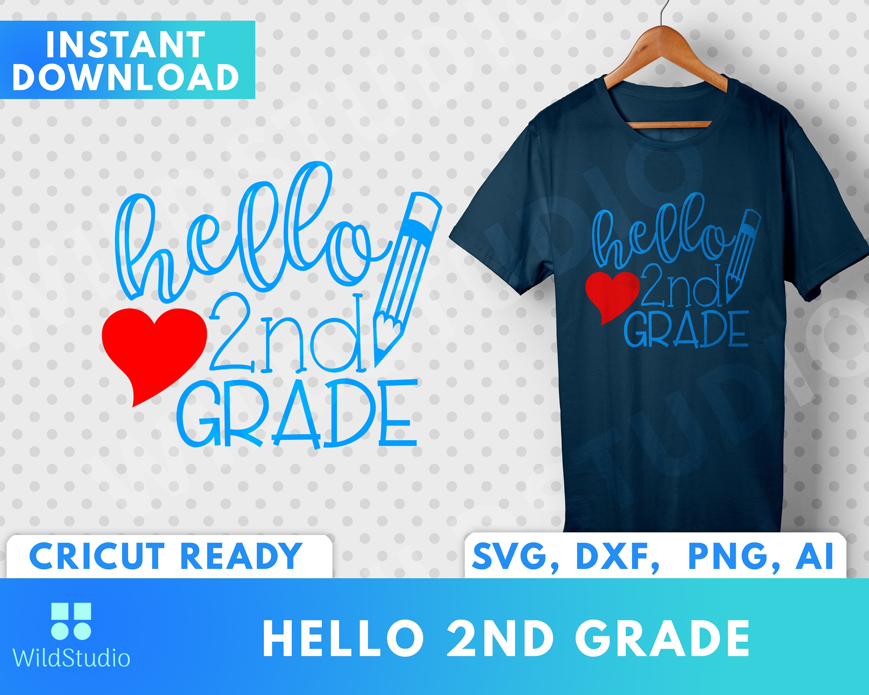 Hello Second Grade SVG Back to School 2nd Grade SVG - Etsy