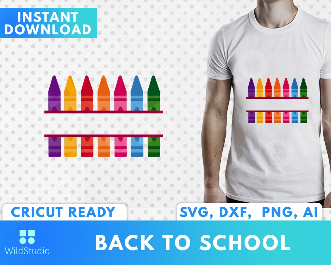 Crayons Monogram SVG Back to School SVG Crayon SVG Instant Download ...