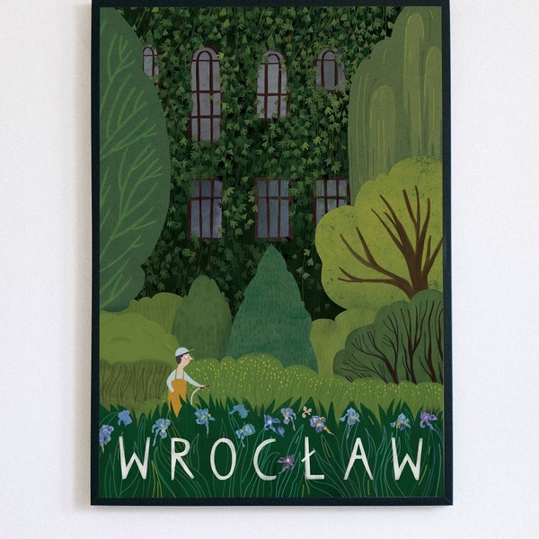 Wrocław. Poland travel poster. Wall Decoration. Polska. Printed Poster. Botanic Garden Vintage. Design Poster.