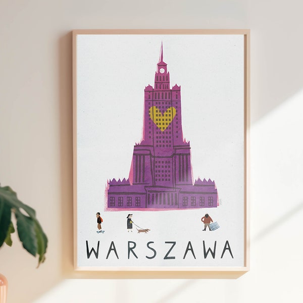 Impresión de póster/ Póster Boho / Decoración de pared /Polska / Polonia/Impresión/Póster/Varsovia/Warszawa I Pałac Kultury ilustración