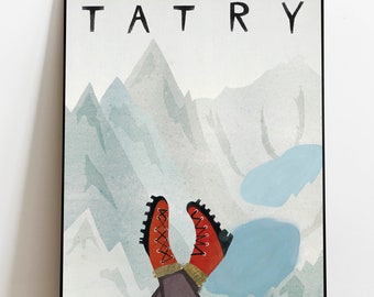 Tatra Mountains. Tatry. Poland travel poster. Wall Decoration  Vintage. Polska. Poland. Print Podhale. Góry xmas gift for her him idea