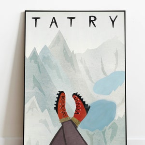 Tatra Mountains. Tatry. Poland travel poster. Wall Decoration  Vintage. Polska. Poland. Print Podhale. Góry xmas gift for her him idea