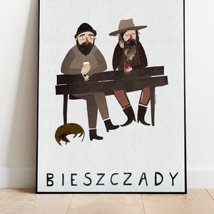 Bieszczady. Polen Reiseplakat. Wanddekoration. Berge. Boho. Polen. Drucken. Plakat. Bieszczady. Góry