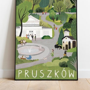Pruszków. Poland travel poster Wall Decoration Poland RetroPrint plakat Travel Poster Design Poster xmas gift for her him idea  Christmas
