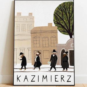 Kraków. Cracow. Poland travel poster. Wall Decoration. Polska. Poland. Print Poster. Travel Poster. Cracow Poster. Jews Illustration