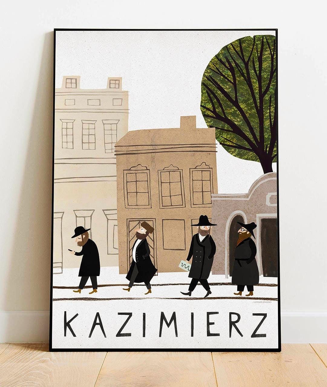 Kraków. Cracow. Poland travel poster. Wall Decoration. Polska. Poland. Print Poster. Travel Poster. Cracow Poster. Jews Illustration