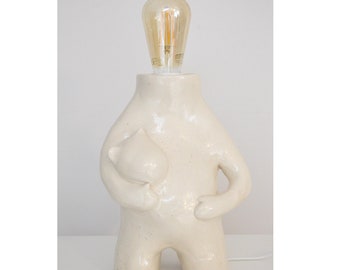 The Bear. Lamp. Handmade ceramic stylish lamp.