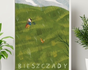 Bieszczady. Mountains. Góry. Poland travel poster. Wall Decoration. Polska. Poland. Art print. Print Poster. Plakat