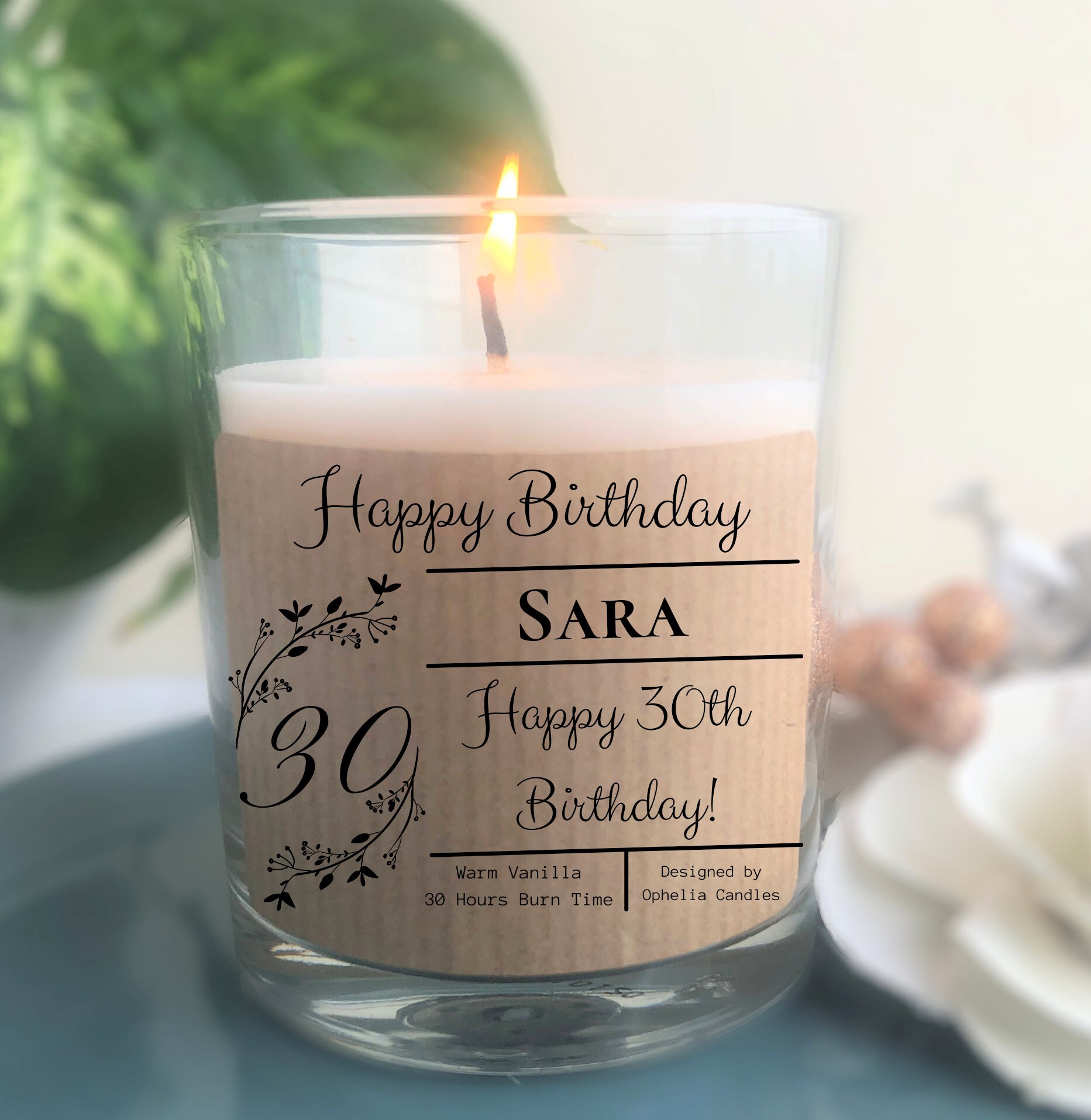 Birthday Candle Age Name Personalised Custom Gift Scented Etsy