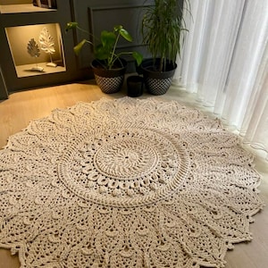 Decorative Carpet,Macrame Carpet, Round Crochet Carpet, Floor Rug, Knitted Carpet, Large Macrame Mat, Rug, Woven Carpet, Large woven carpet