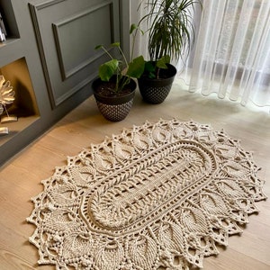 Floor Rug, Decorative Carpet, Macrame Carpet, Round Crochet Carpet, Knitted Carpet, Large Macrame Mat, Rug, Woven Carpet, Large woven carpet