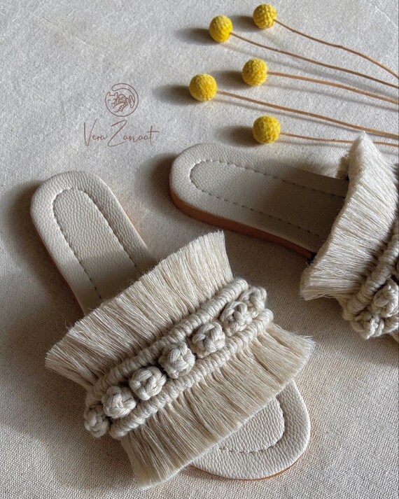 Macrame Sandals Macrame Slippers Slippers Macrame Crochet