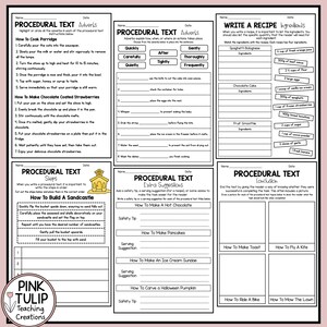 Procedural Text Writing Worksheet Pack - No Prep Lesson Ideas - Etsy ...