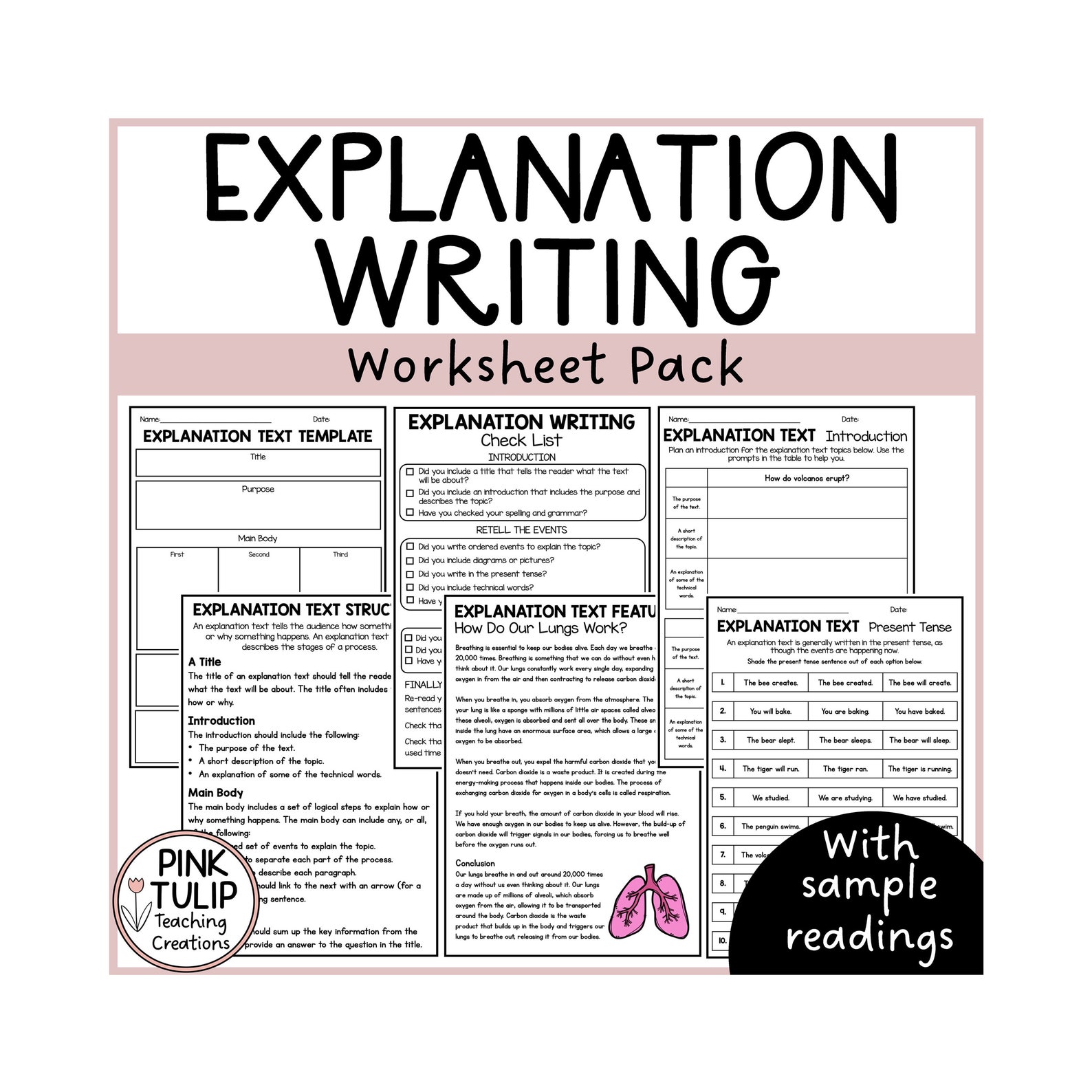 explanation-text-writing-worksheet-pack-no-prep-lesson-ideas-etsy