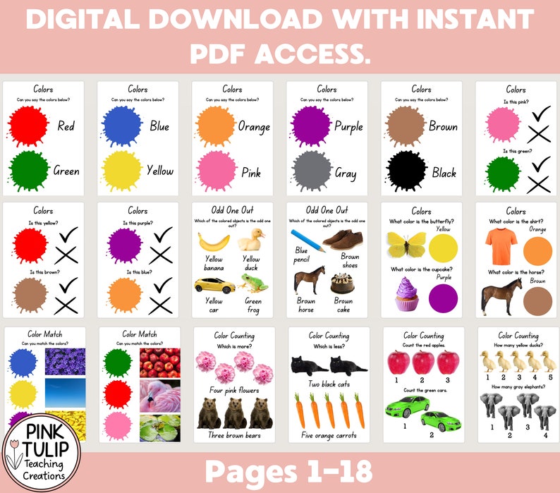 Counting Colors Toddler Learning Book - Colors (colours) - Etsy