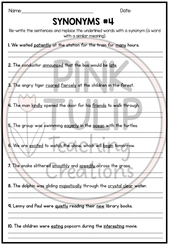 Synonyms Look, See, Watch worksheet