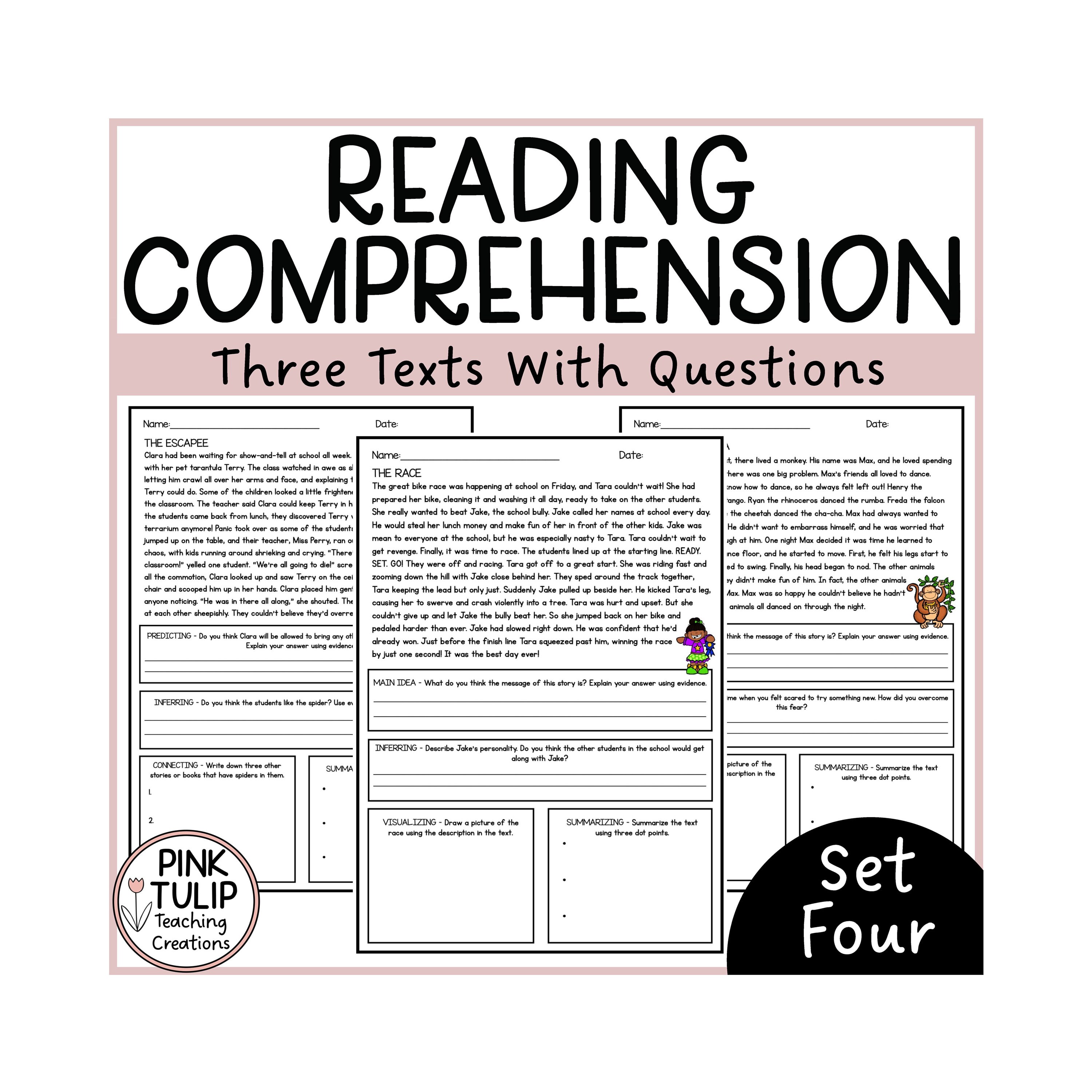 Comprehension Worksheets - Reading Strategies Set #4 - Etsy