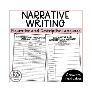 Figurative and Descriptive Language - Narrative Writing Worksheets