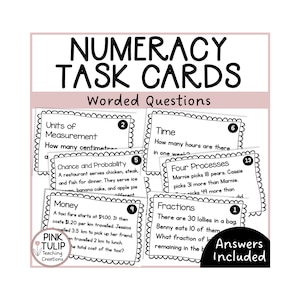 Tarjetas de tareas con preguntas redactadas para resolver problemas matemáticos