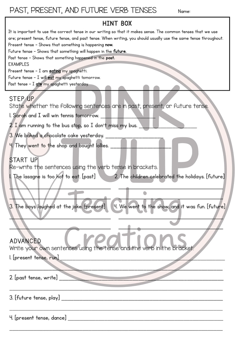 Grammar Worksheet Pack - Etsy