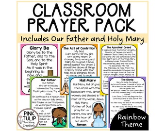 Pack of Beautiful Catholic Classroom Prayers