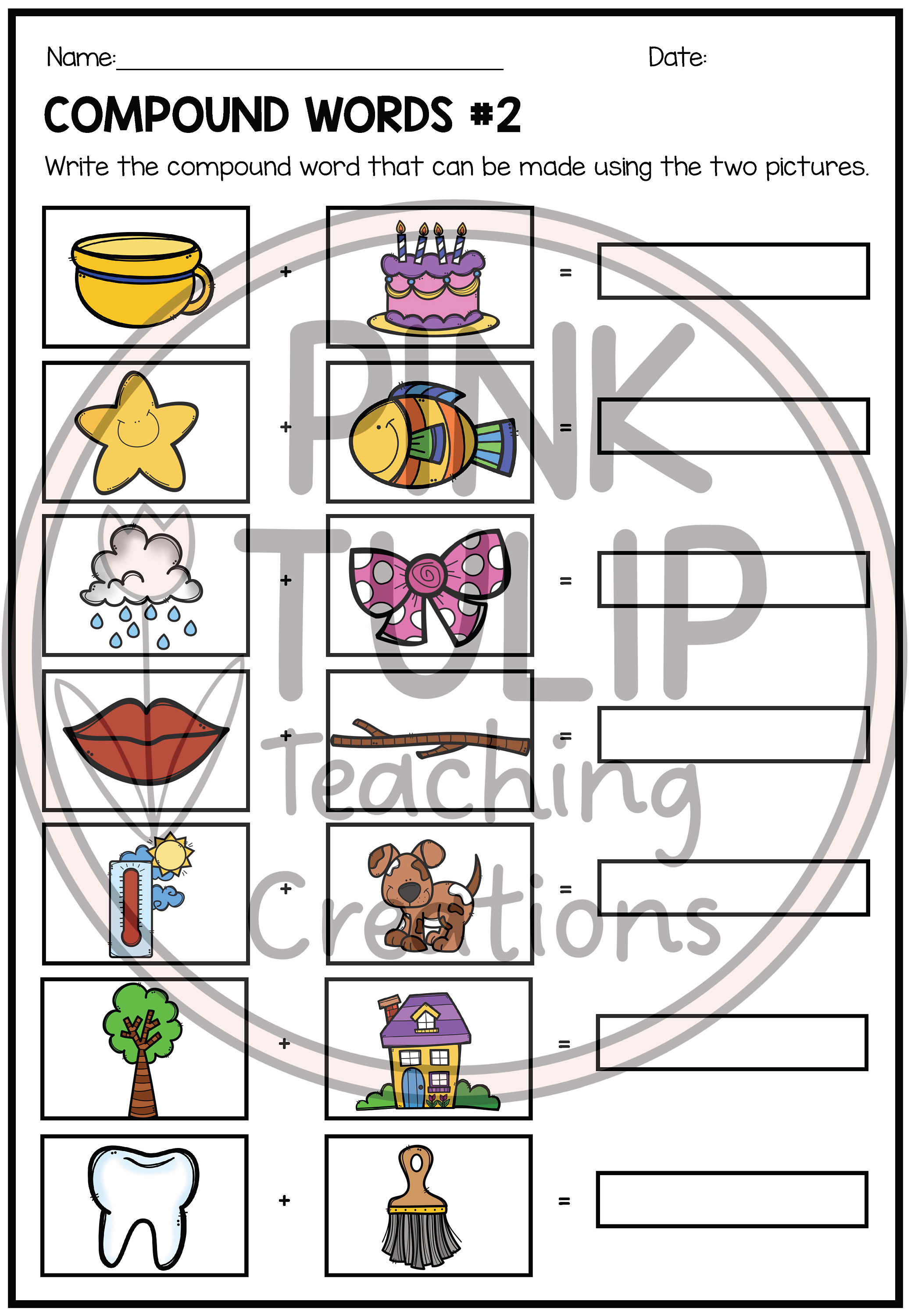 Compound Words - Worksheet Pack - Etsy