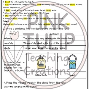 Procedural Text Examples - Ten Reading Samples With Comprehension - Etsy