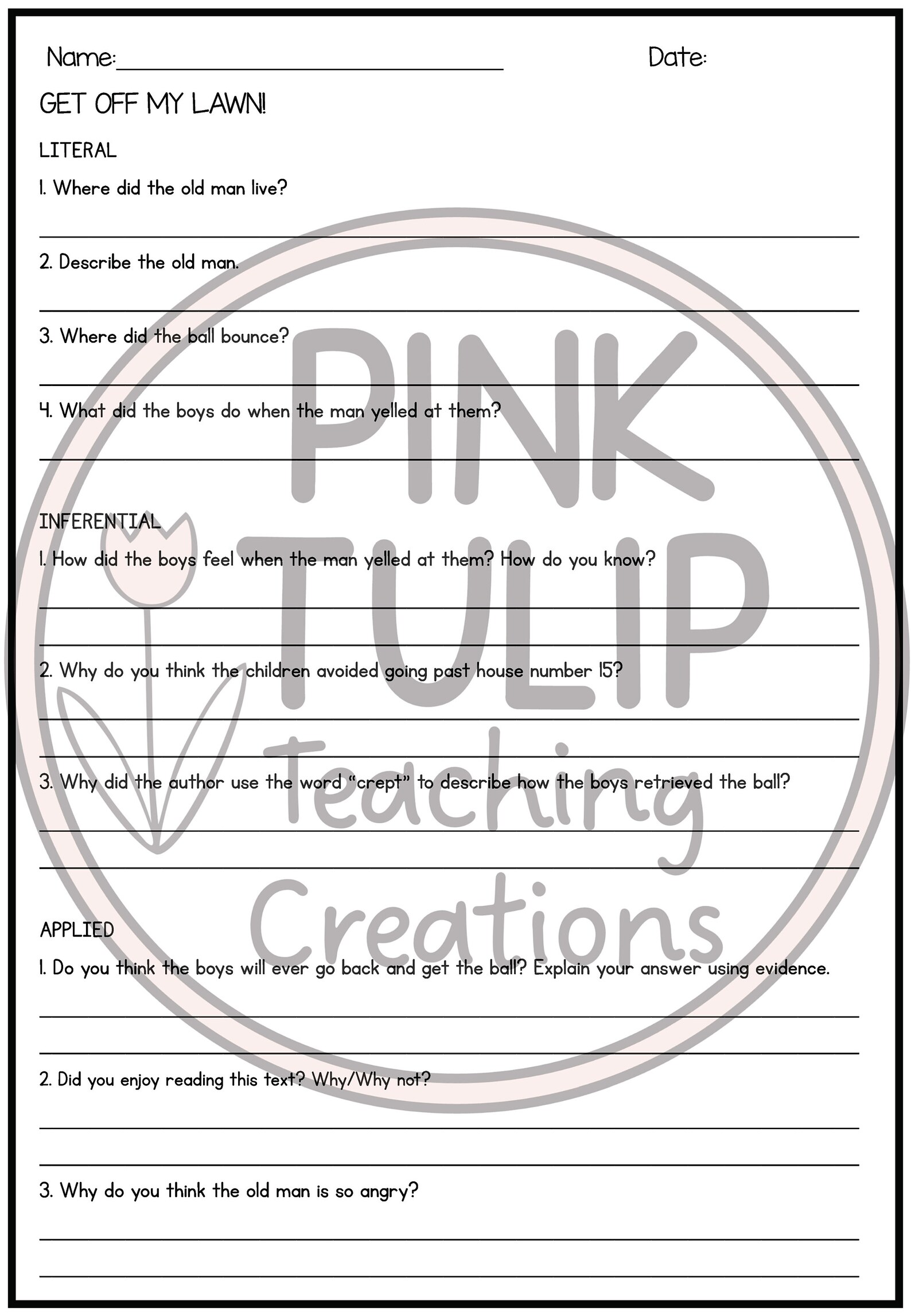 Comprehension Worksheets - Reading Strategies Set #9 - Etsy