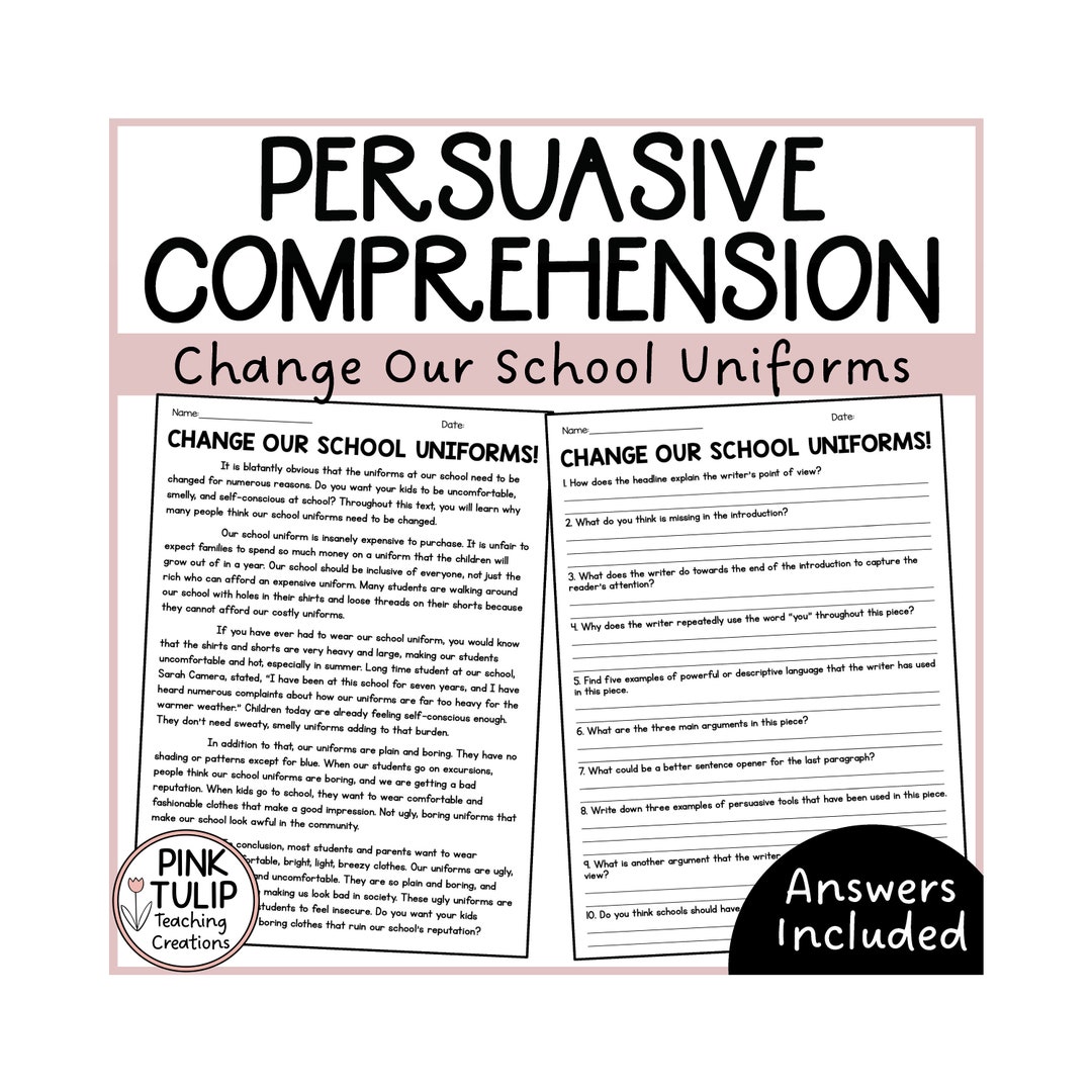 Persuasive Writing Comprehension Change Our School Uniforms Etsy persuasive-writing-comprehension-change-our-school-uniforms-etsy