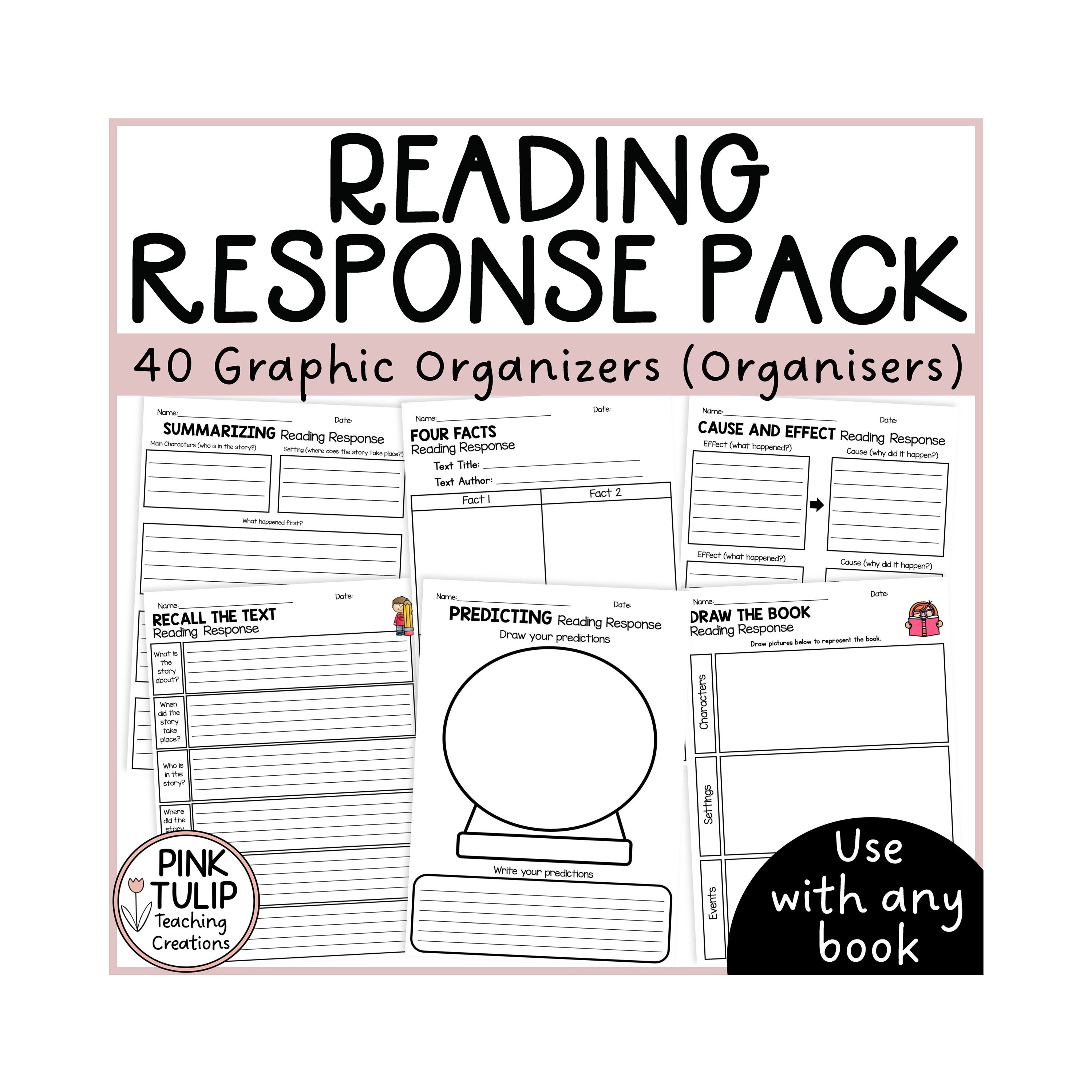 Reading Response Package - Templates for Any Book - Etsy