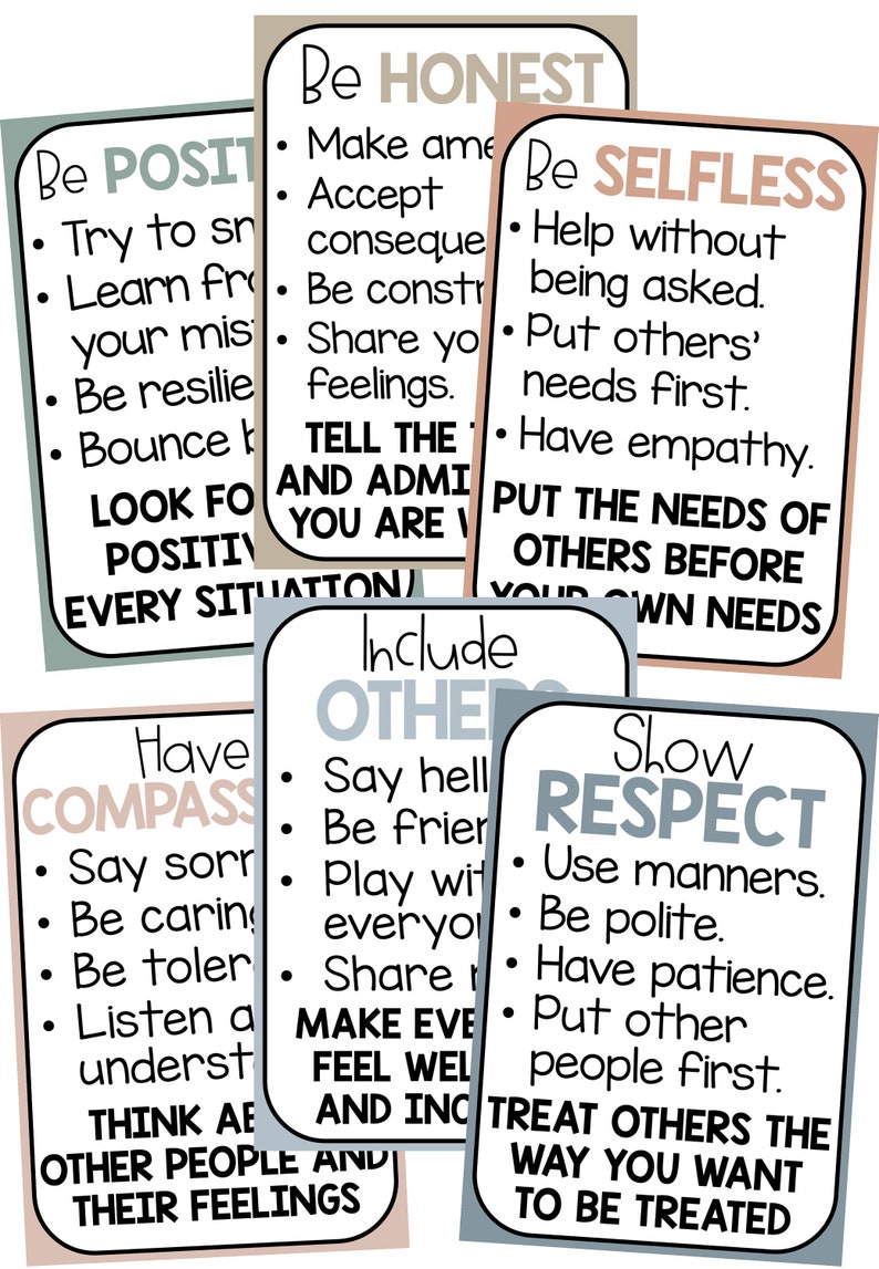 Kindness Posters - Earth Tones Classroom Decor - Etsy