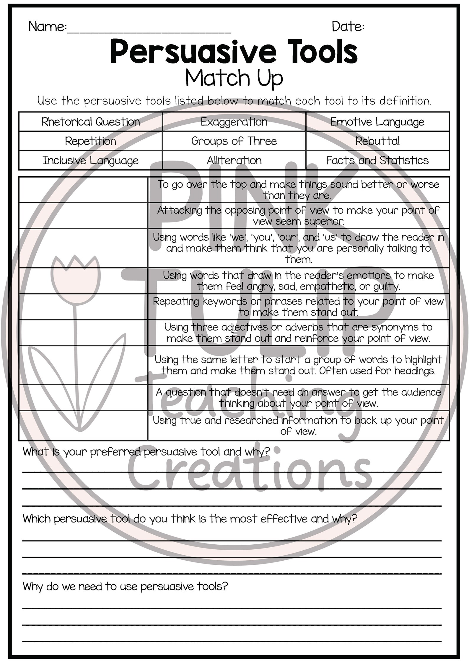 Persuasive Writing Worksheet Pack - No Prep Lesson Ideas - Etsy