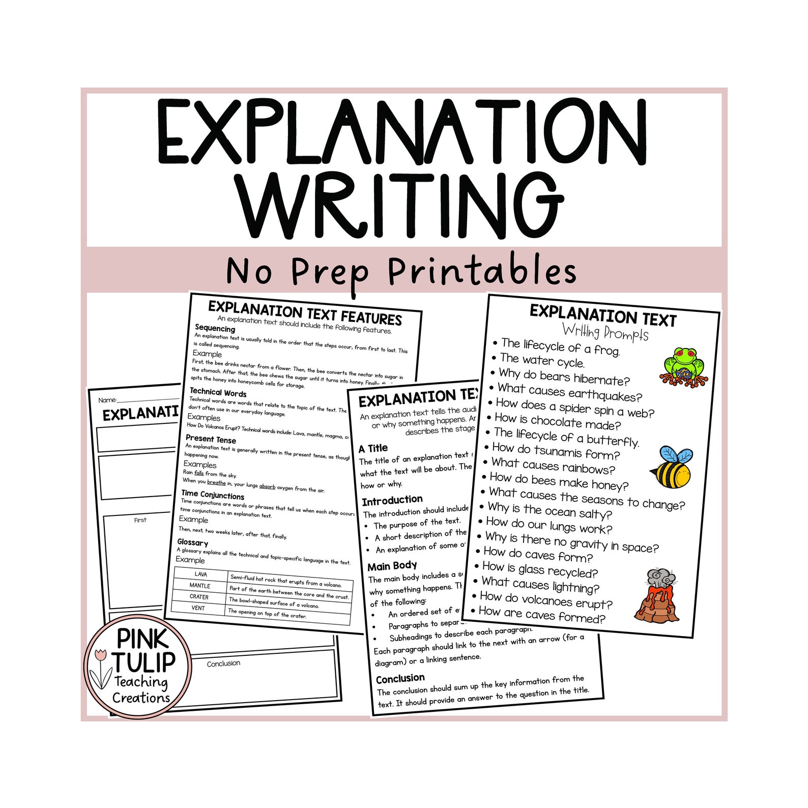 Explanation Writing - No Prep Printables - Etsy