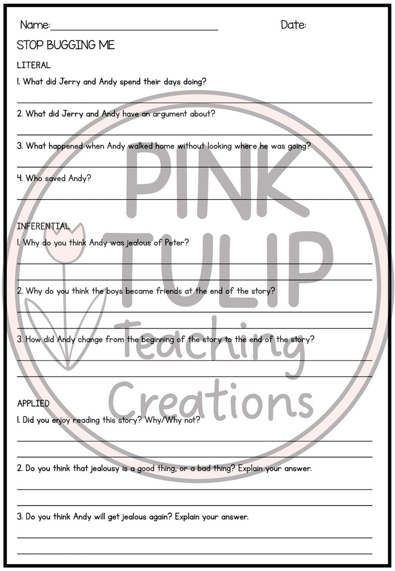 Comprehension Worksheets - Reading Strategies Set #3 - Etsy