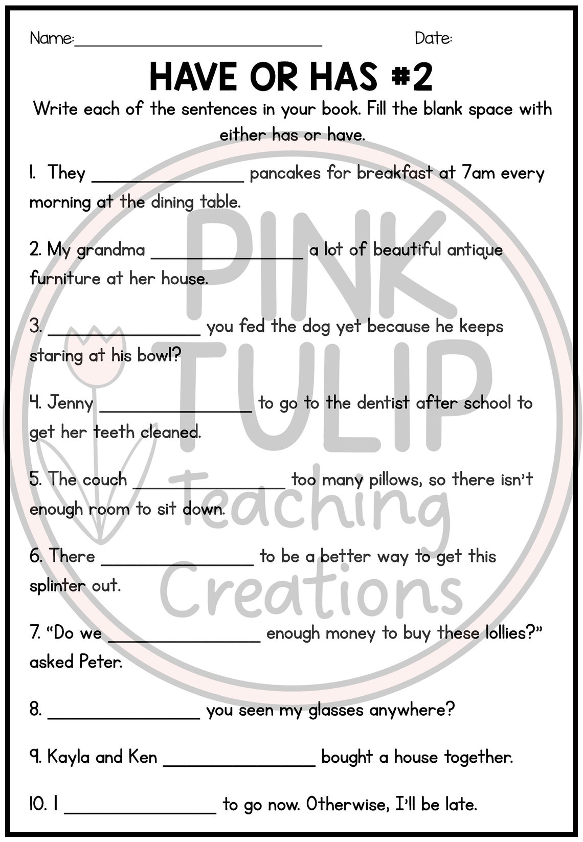 HAS OR HAVE GRAMMAR EXERCISES visual data 7
