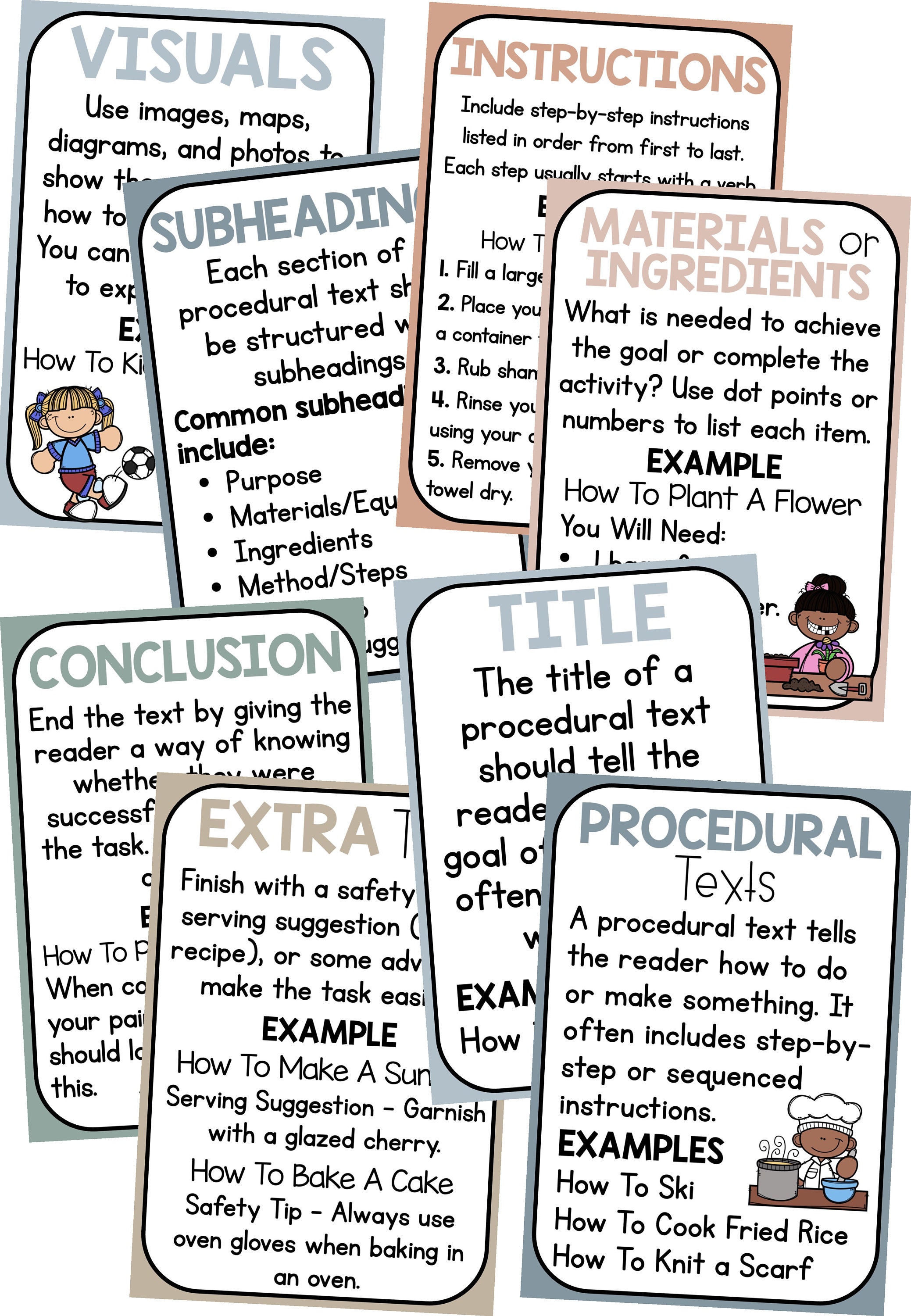 Procedural Text Posters - Earth Tones Classroom Decor - Etsy