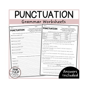 Using Punctuation Grammar Worksheets - No Prep Printables