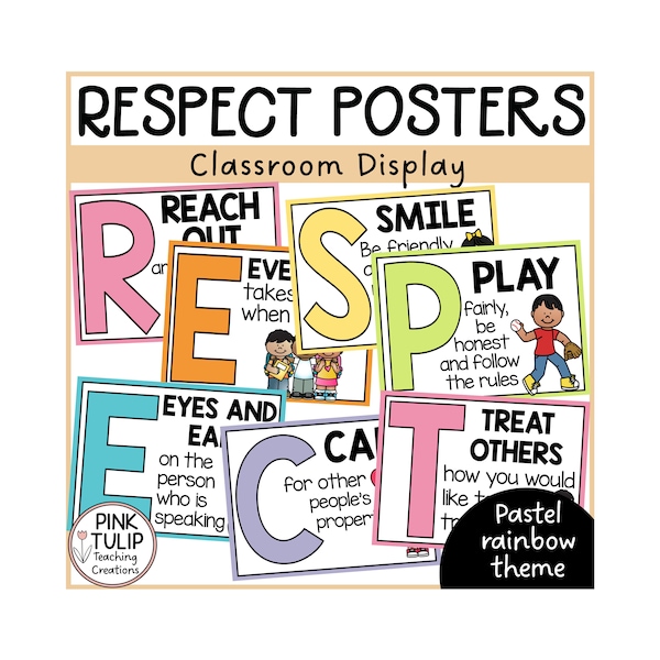 Respect Acrostic Poem Poster Set - Classroom Decor