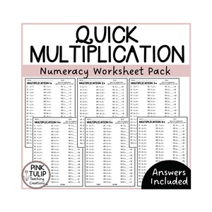 Multiplication Times Table Worksheets Numeracy Warm Up Etsy