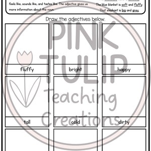 Adjectives Worksheet Pack With Answers - Etsy