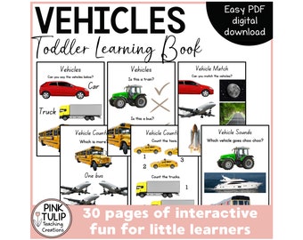 Toddler Learning Book - Vehicles