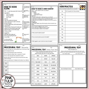 Procedural Text Writing Worksheet Pack - No Prep Lesson Ideas - Etsy ...