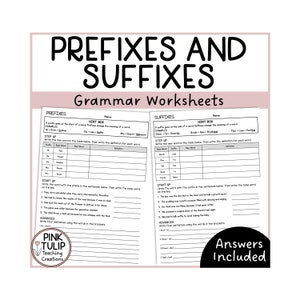 Prefixes and Suffixes - Grammar Worksheets with Answers