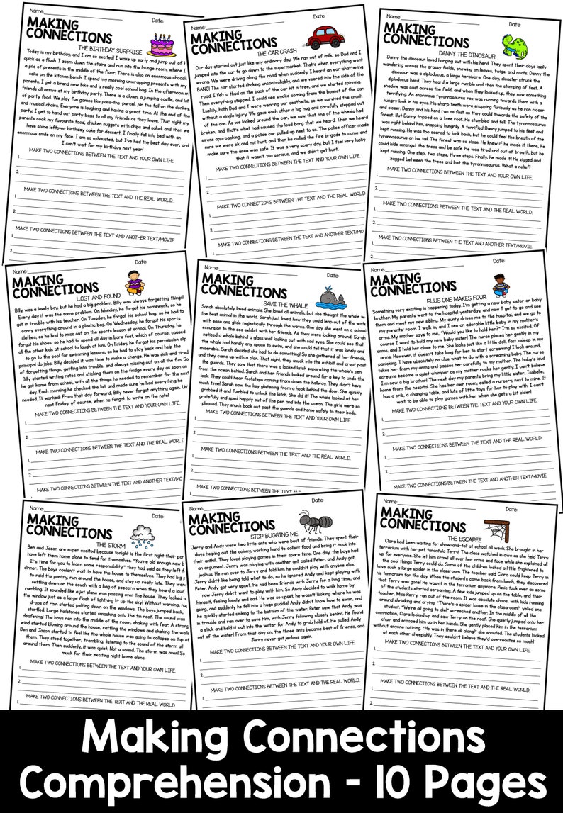Making Connections (connecting) - Reading Comprehension Bundle - Etsy