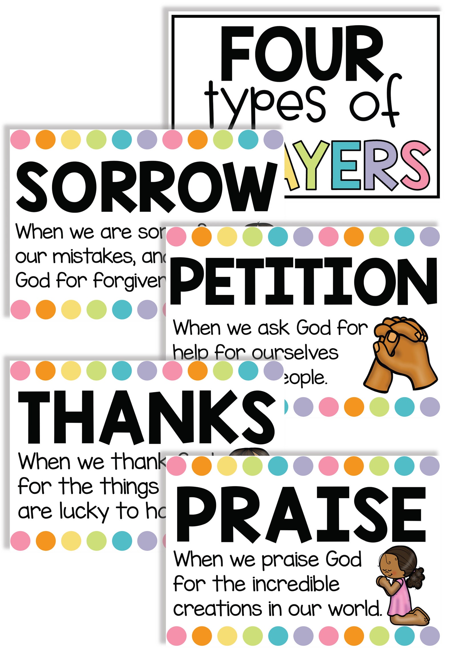 Four Types of Catholic Prayer Posters - Classroom Decor - Etsy
