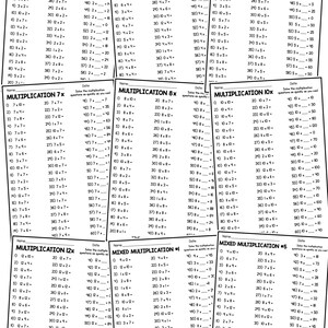 Multiplication Times Table Worksheets Numeracy Warm Up Etsy