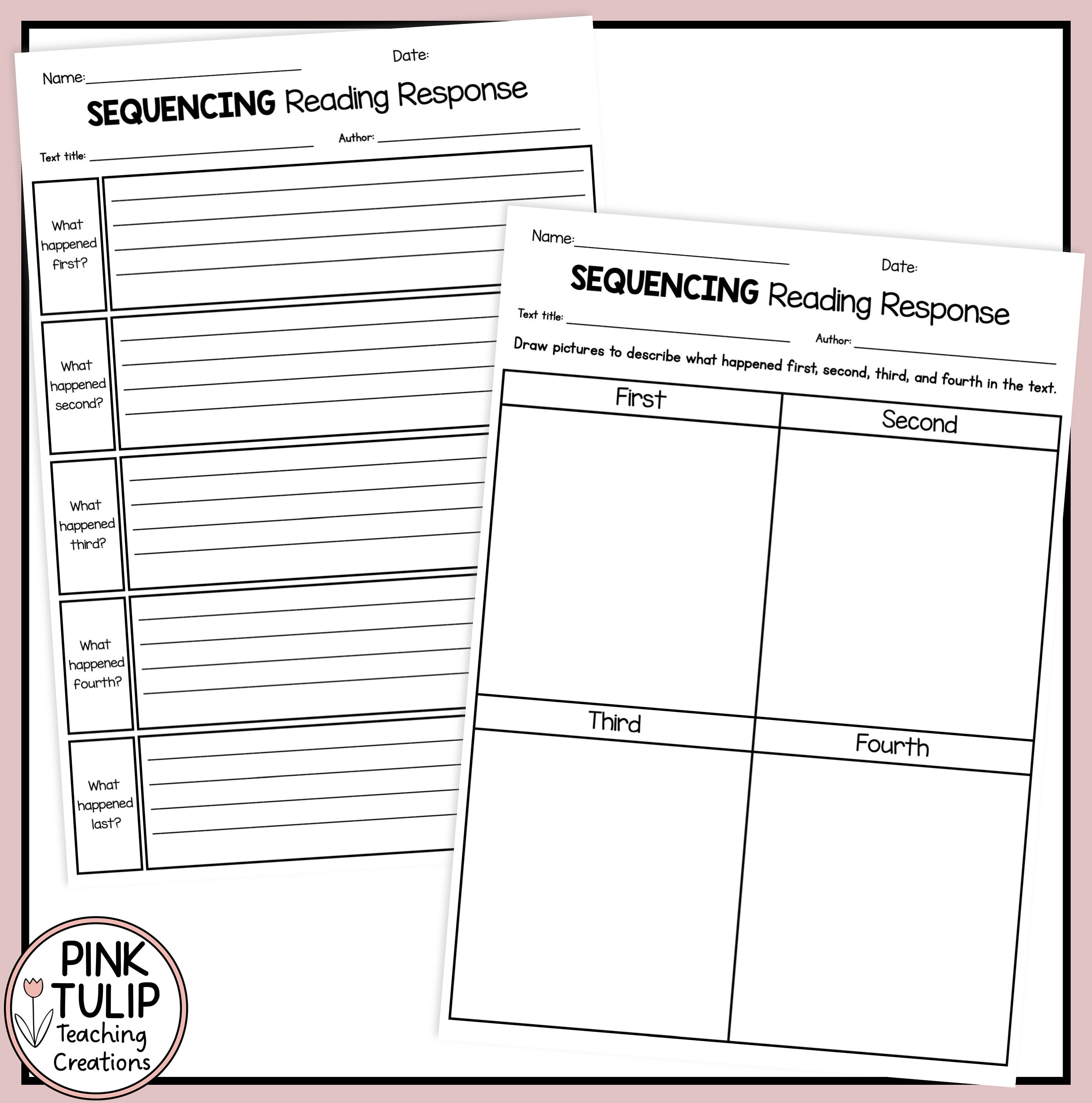 Sequencing Reading Response Package - Templates for Any Book - Etsy