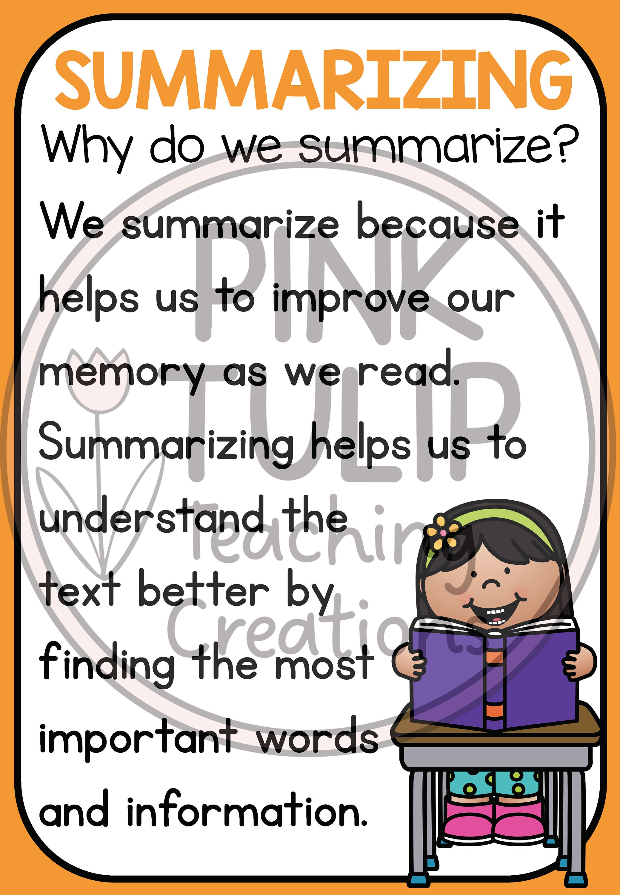 Summarizing summarising Reading Posters Classroom Decor - Etsy