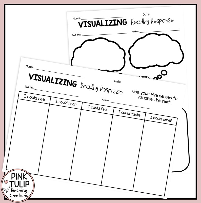 Visualizing (visualising) Reading Response Pack - Templates for Any ...